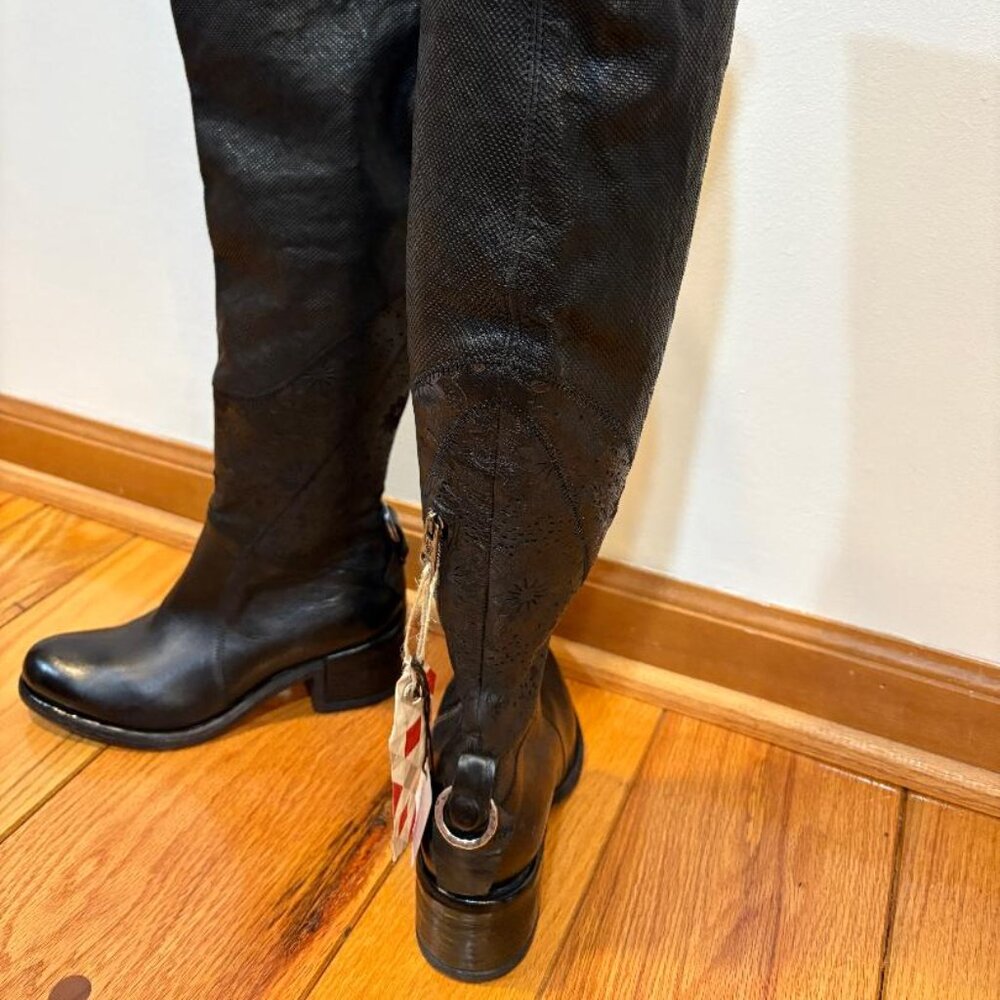 A.S. 98 Black Floral Tall Boots